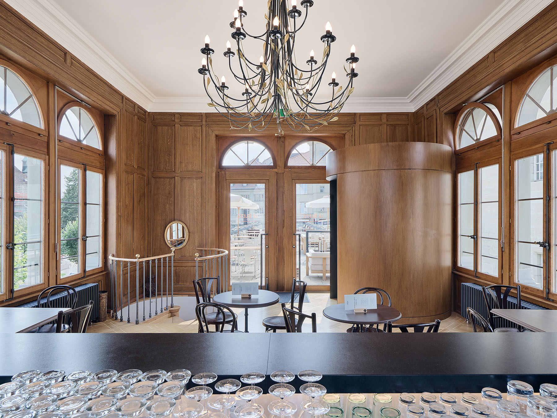 Vue intérieur du Pavillon du Bletz. Thomas Telley Architektur-Fotografie, St. Anton Pavillon du Bletz