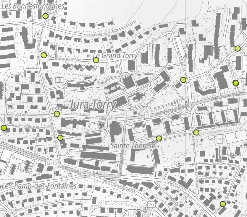 Übersicht über die Sammelstellen in der Stadt Freiburg