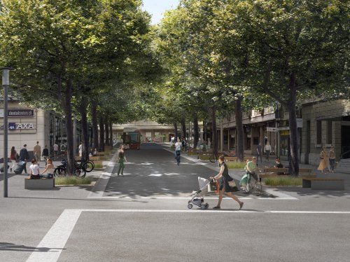 Illustration der Avenue de la Gare (© studiostratus.ch)