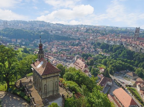 Vue de la chapelle de Lorette, à Fribourg