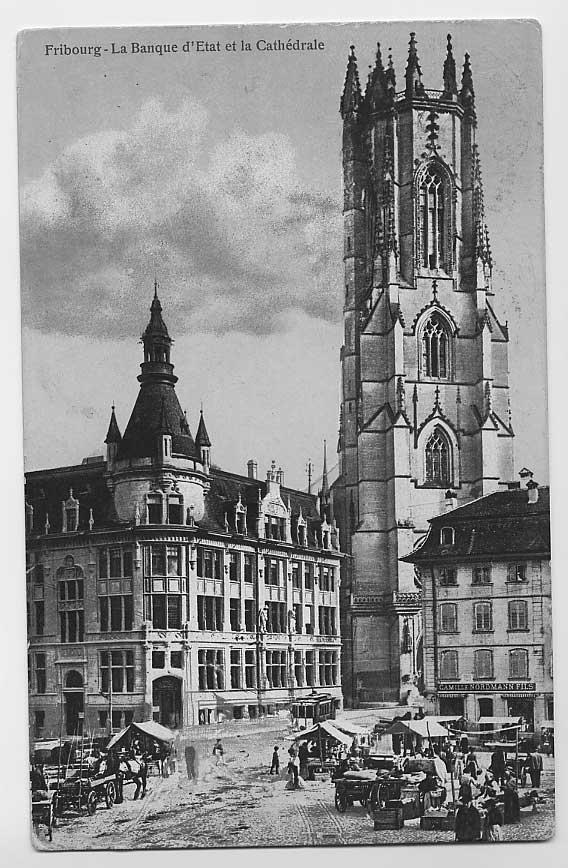 La Banque d'Etat et la Cathédrale Saint-Nicolas (1909).