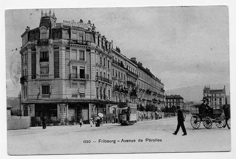 Le début de l'Avenue de Pérolles (1906).