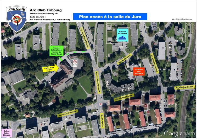 Plan d'accès - Salle du Jura - Arc Club Fribourg