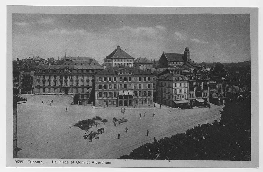 Les Places et le Convict Albertinum  (au centre). A droite en arrière, l'église du Collège Saint-Michel. (vers 1900).