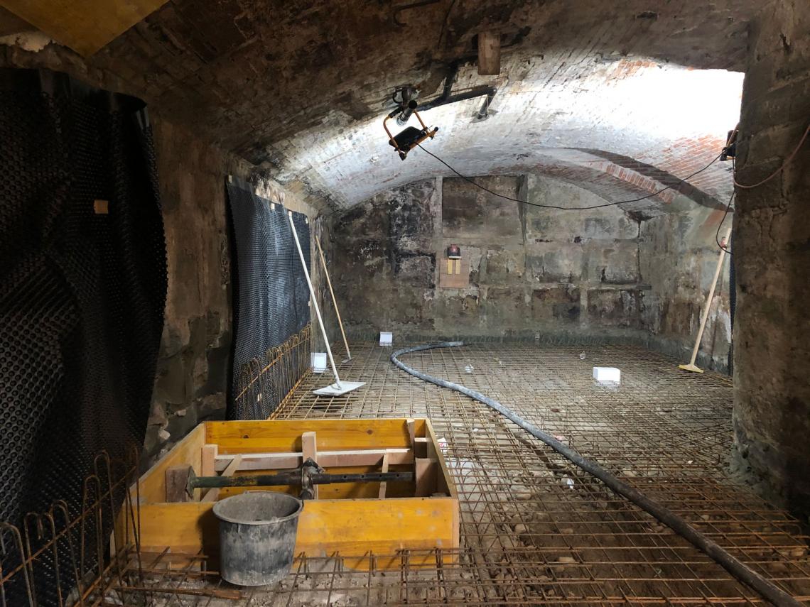 Chantier; Arcades; sous-sol; Ville de Fribourg