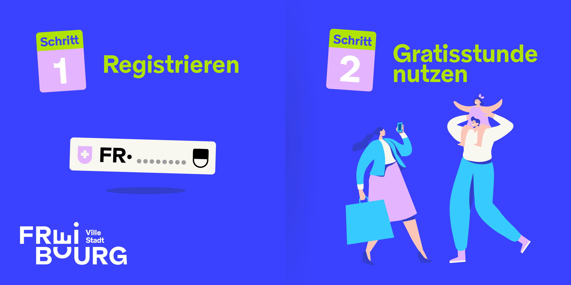 Erste Stunde gratis parkieren - Die Etappen
